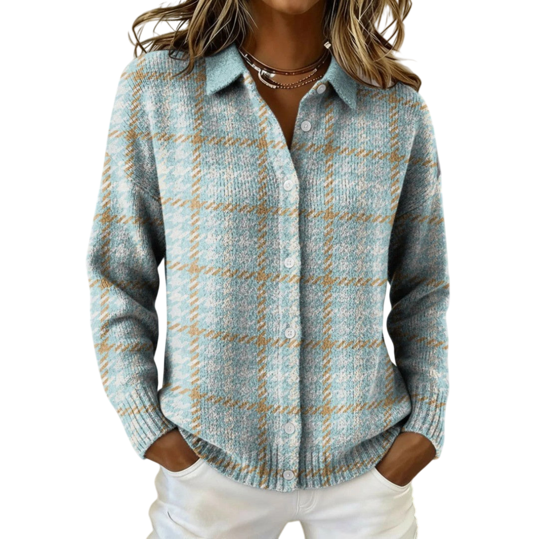 AURORA – Maglione Morbido a Quadri Delicati